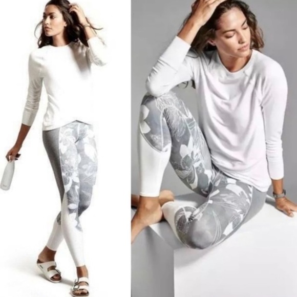 Athleta Pants - ATHLETA High Rise Tropical Flow  Chaturanga Leggings Gray S